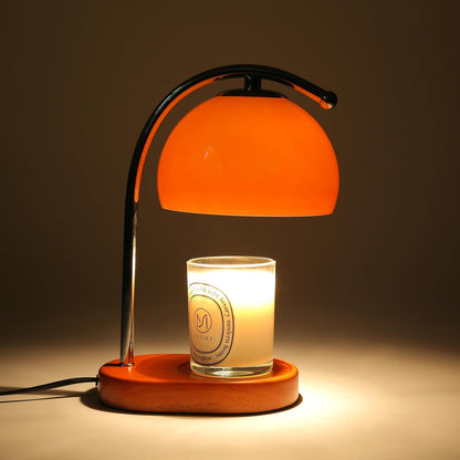 FCTWAKS Mid Century Orange Glass Candle Warmer Lamp with Timer & Dimmer, Mothers Day Birthday Gifts for Women Mom, House Warming Gifts New Home, Wax Warmer Lamp for Bedroom Decor with 2 Bulbs