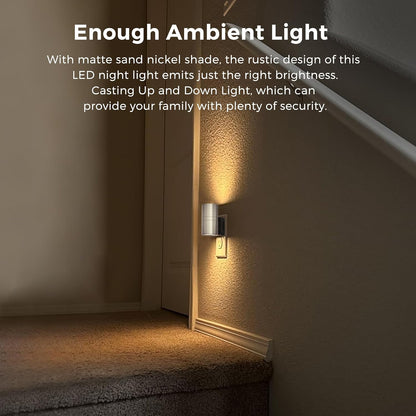 L LOHAS LED Night Light Plug in, Night Lights Plug into Wall, Light Sensor, 0-100LM Soft White 3000K, Dimmable Night Light, Modern Nightlight for Kids Bathroom Hallway Bedroom Kitchen Stairway, 2 Pack