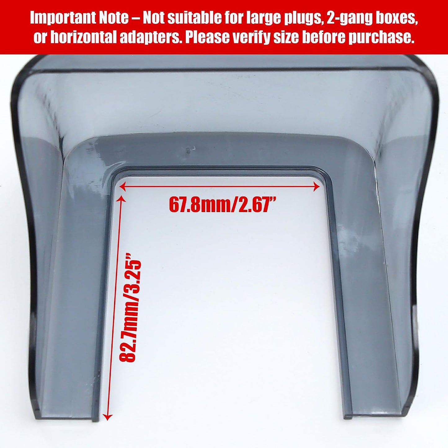 Outdoor Waterproof Outlet Cover, 2.67" x 3.25" Small Socket Protector– Self Adhesive Wall Plate Cover for Single-Gang Electrical Outlets, for Duplex Receptacle (NEMA 5-15R) (Not for Oversized Plugs)