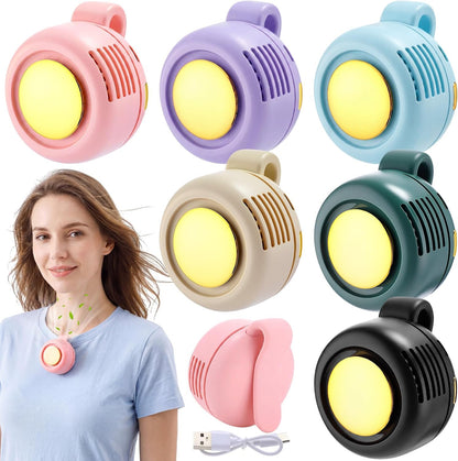 4 Pack 360° Portable Silent Mini Bladeless Electric Fan, Small Fan Clip on for Shirt & Waist, 3 Speeds Rechargeable Whirlwind Cooling Fans for Outdoor Travel Office(Pink)