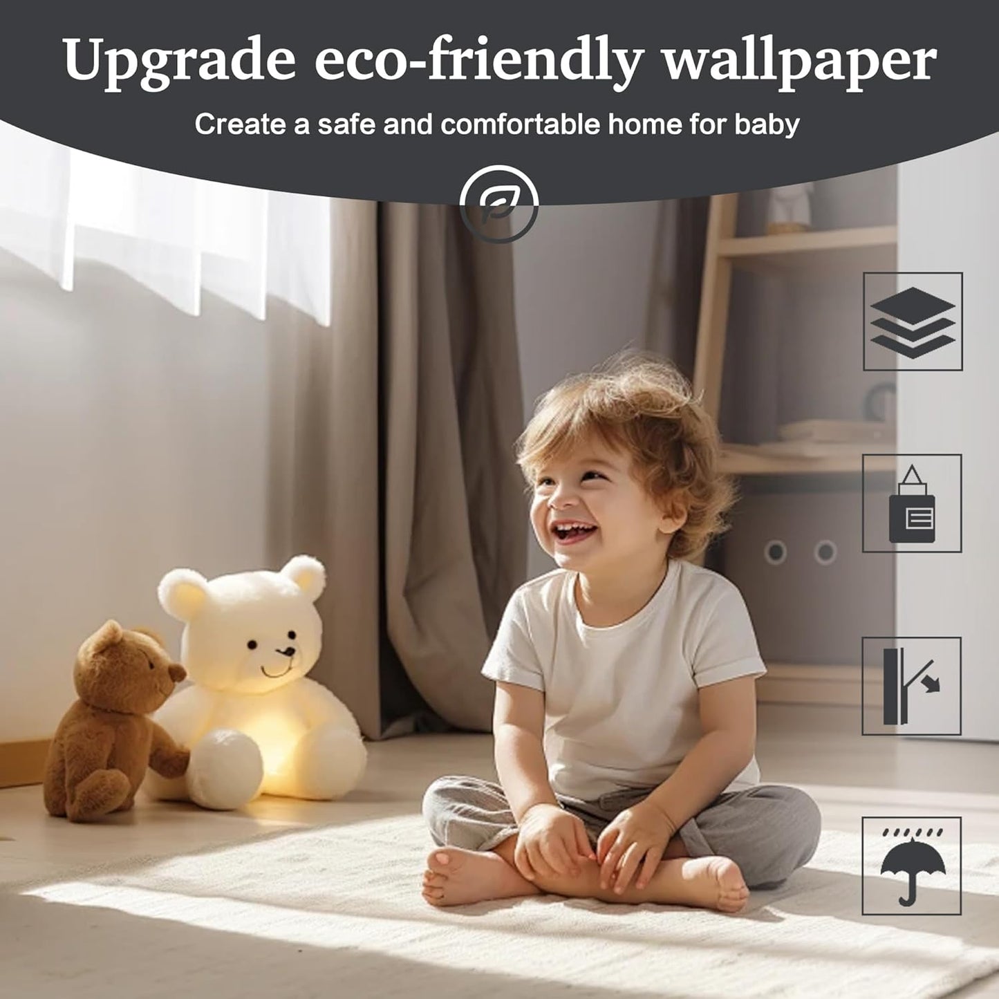 Dimoon 17.7''x118'' Peel and Stick Wallpaper White Contact Paper for New Environmentally Friendly Materials Thickening Upgrade Embossed Renter Friendly Wall Paper Modern Vinyl Wrap Countertop Bedroom