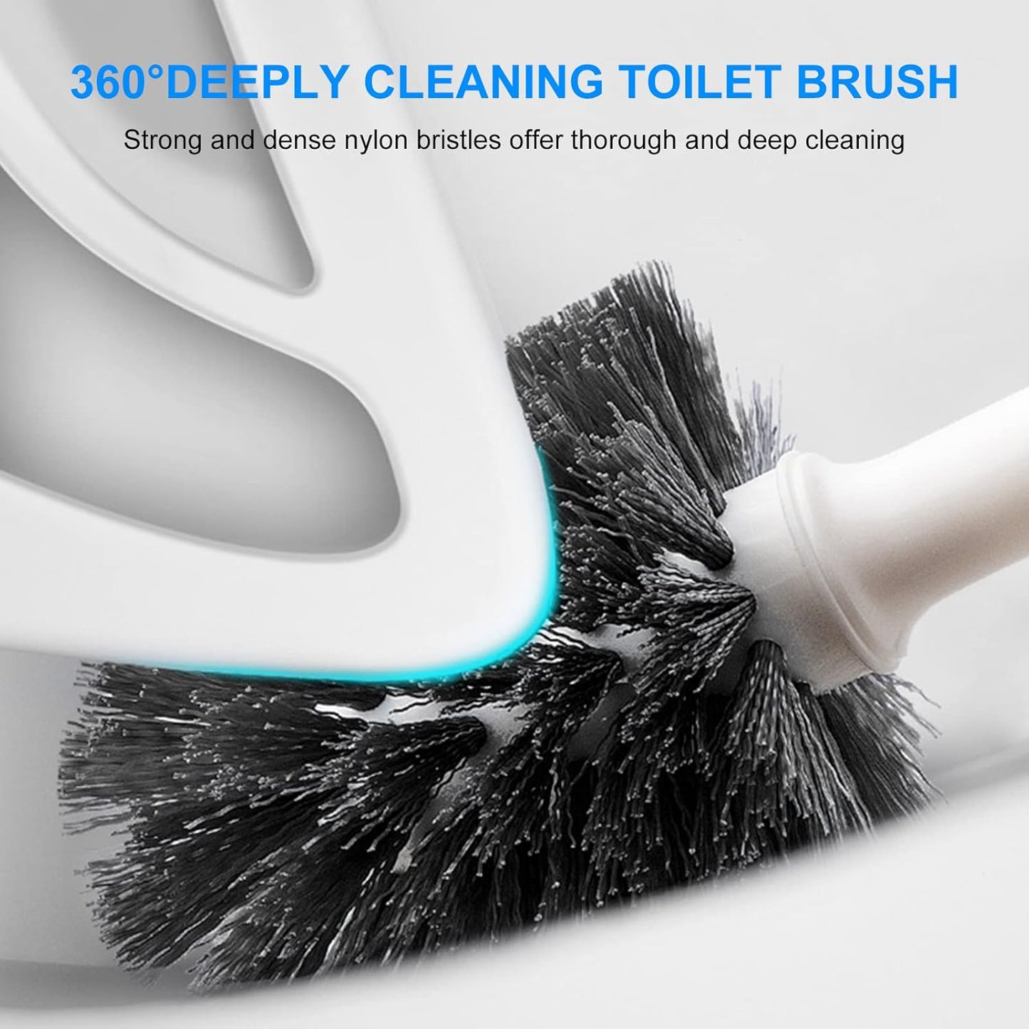 SetSail Toilet Brush and Plunger Set, Semi-Hidden Toilet Plungers Heavy Duty Toilet Bowl Brush and Holder for Bathroom Toilet Plunger and Brush Set for Deeply Cleaning - Black