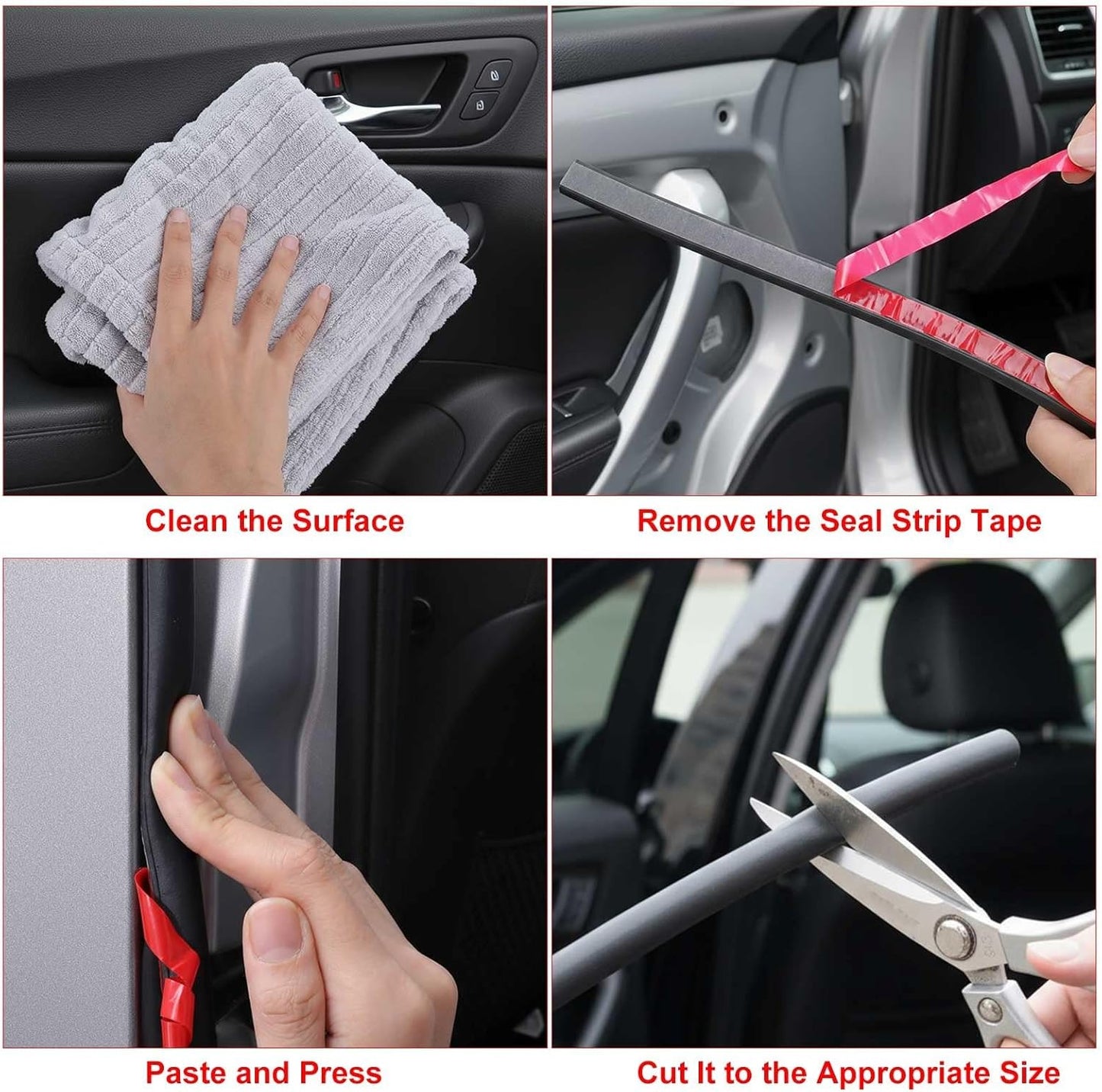 Pangda 10Ft D Shape Rubber Weather Stripping Foam Self-Adhesive EPDM Door Seal Strip for Noise Reduction Waterproof Dustproof for Cars Boats Truck RVs Windows Doors (3/4" W × 3/4" H)
