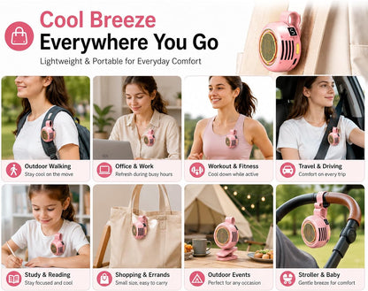 Portable Rechargeable Fan, Mini Rotating 360° Stylish Fan, Clip-On Bladeless Fan, Suitable For Home Use And Travel, As Well As A Daily Gift