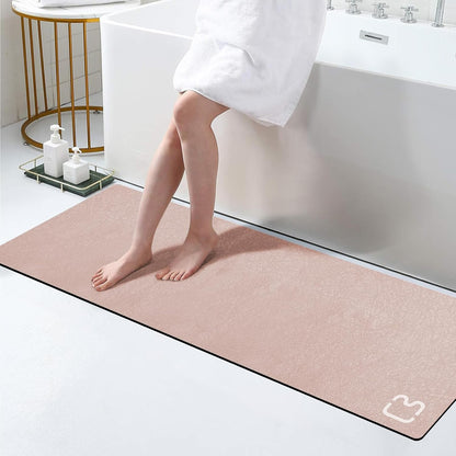 Diatomaceous Earth Bath Mat Rugs Super Absorbent Diatomite Stone Bath Mat Non Slip Quick Dry Thin Bathroom Mat Fit Under Door, Floor Rugs in Front of Bathtub, Shower Room, Sink,15.7"x23.6", Grey