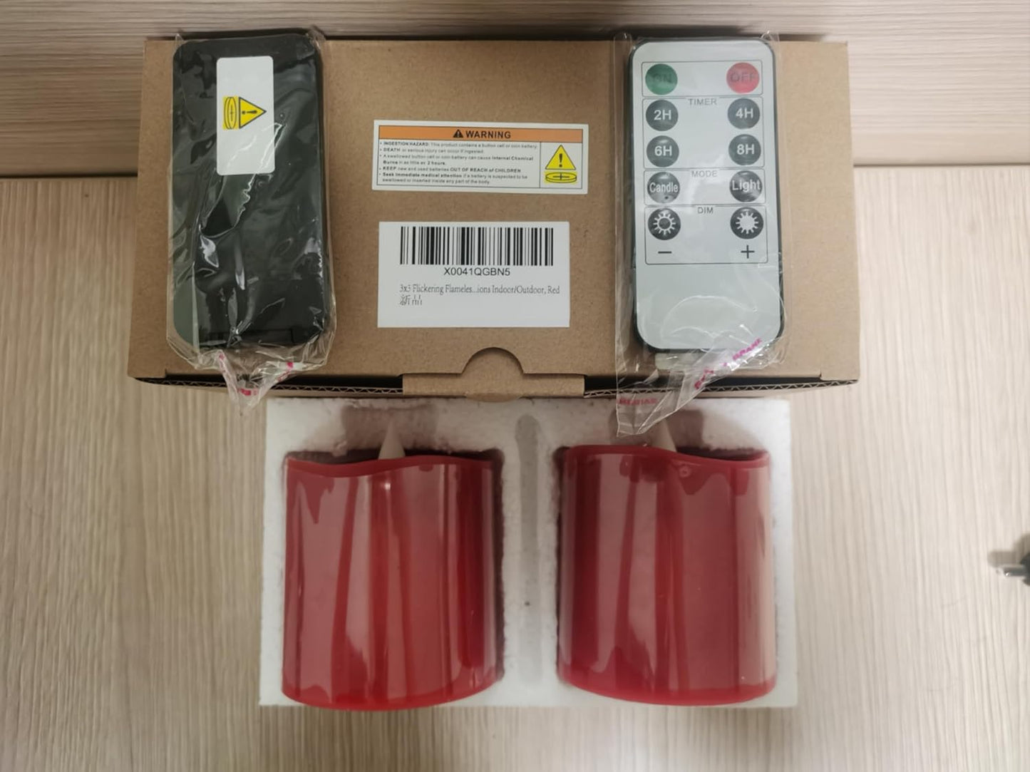 3x3 Flickering Flameless Candles Set of 2, 2AA Battery Life 600 Hours Battery Candles Flickering with Timer,3 inch Flameless Candles with Remote for Indoor/Outdoor, Ivory