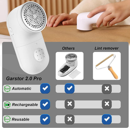 Fabric Shaver, Electric Lint Remover, USB Rechargeable Sweater Shaver, Cordless Clothes Defuzzer, Portable Pills Trimmer for Clothes, Furniture(2.0 Pro, Beige)