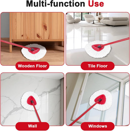 2 Pack Mop Heads Replacements - 40% More Cleaning Power, Spin Mop Heads Replacements for O Cedar Easy Wring 1-Tank System, Deep Cleaning, Microfiber and Machine Washable