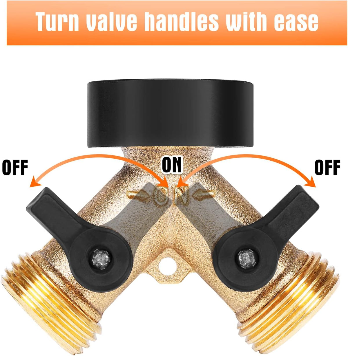 Garden Hose Splitter 2 Way Heavy Duty Brass Connector Tap Y Splitter (2WAY x)