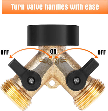Garden Hose Splitter 2 Way Heavy Duty Brass Connector Tap Y Splitter (2WAY x)