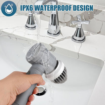 Electric Spin Scrubber - Shower Scrubber,Bathroom Scrubber Electric,for Cleaning Tub, Floor, Tile, Window, Sink, Kitchen Cleaning with 6 Electric Cleaning Brush Head (8)