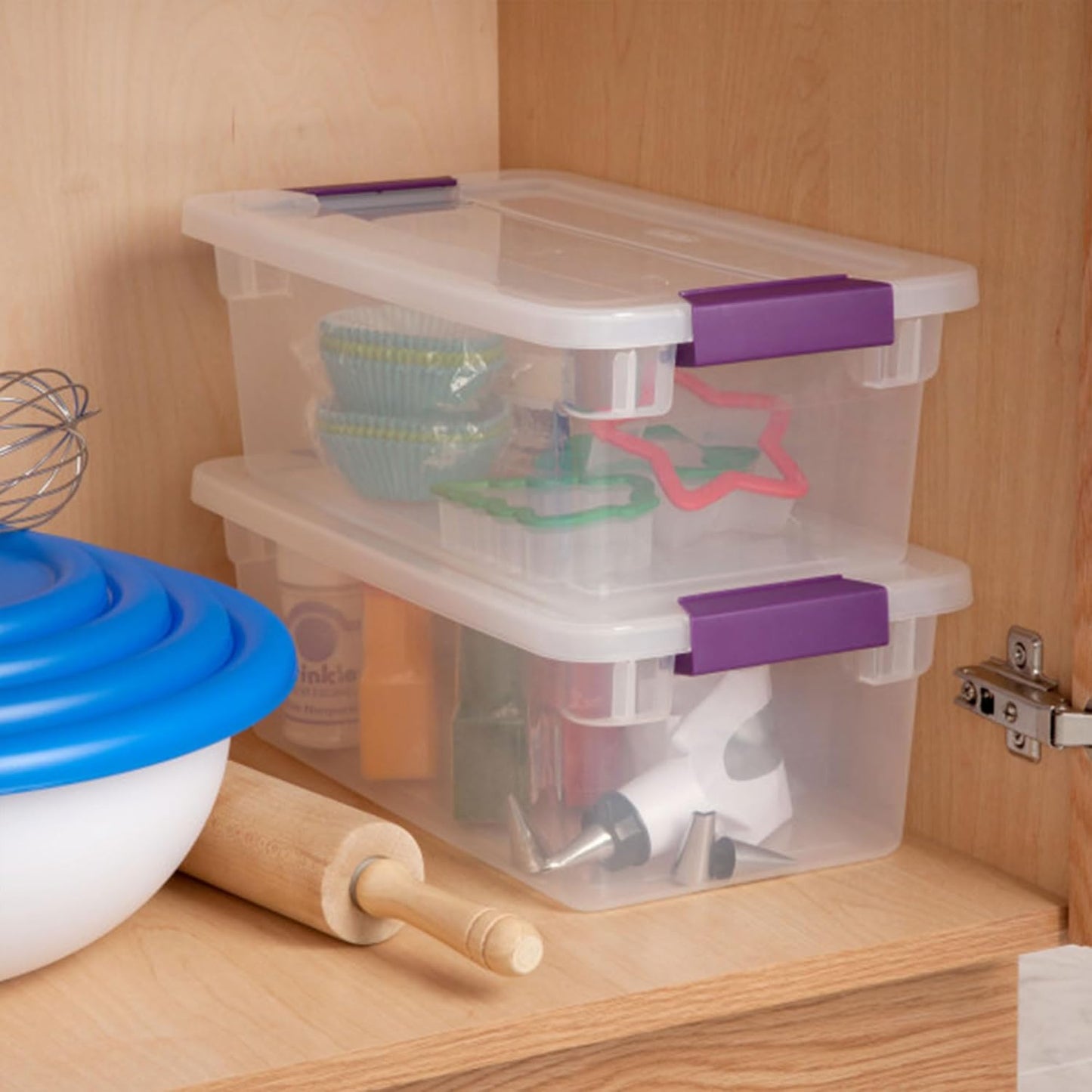 Sterilite 8-Pack 60 Quart ClearView Latch Box, Wheeled Underbed Organizer Bins with Latching Lids - Clear Plastic Organization Containers for Closet, Bedroom, Shelving Units and Everyday Home Storage