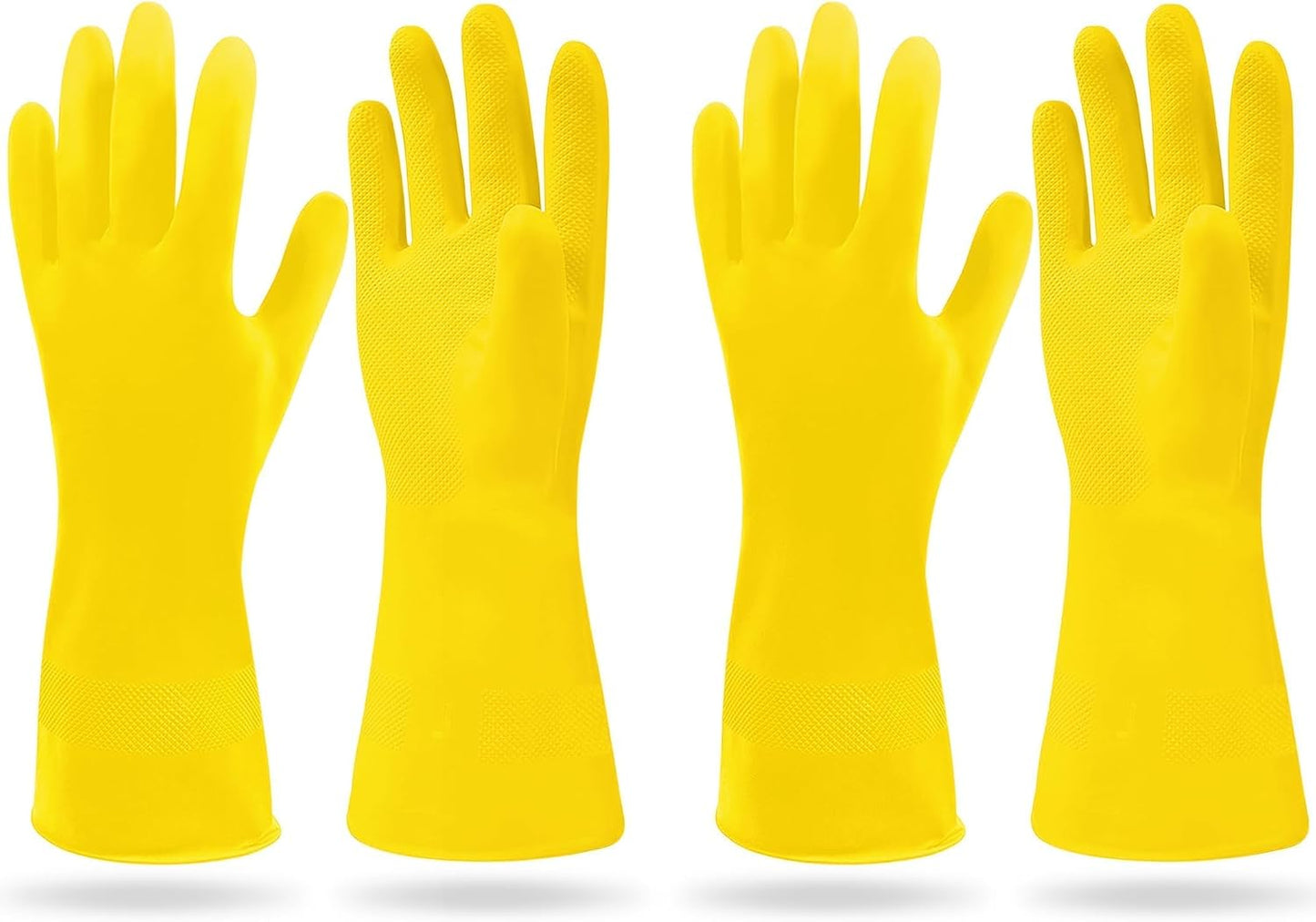 SteadMax 1 Pair Cleaning Gloves, Reusable Natural Rubber Dish Gloves, Latex Non-Slip Gloves for Kitchen, Household