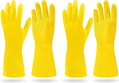 SteadMax 1 Pair Cleaning Gloves, Reusable Natural Rubber Dish Gloves, Latex Non-Slip Gloves for Kitchen, Household