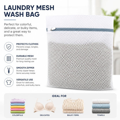 Lingerie Bags for Washing Delicates 3Pcs, Laundry Wash Bag, Honeycomb Mesh Laundry Bag 12x16 Inch Medium