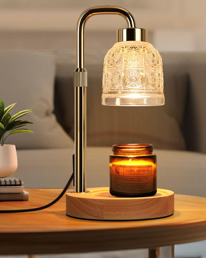 AIFEI Candle Warmer Lamp with Timer, Dimmable Adjustable Height Candle Lamp, Birthday Gifts for Women Mom Sister Friends, House Warming Gifts New Home, Candle Lamp Warmer with 2 Bulbs - CoalBlack