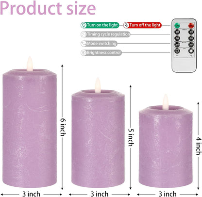 ANGELLOONG Flickering Flameless Candles, Realistic Battery Operated Candles with Remote and Timer, Set of 3 LED Candles for Room Fall Home Wedding Decor Centerpieces Table Party Valentines Decorations