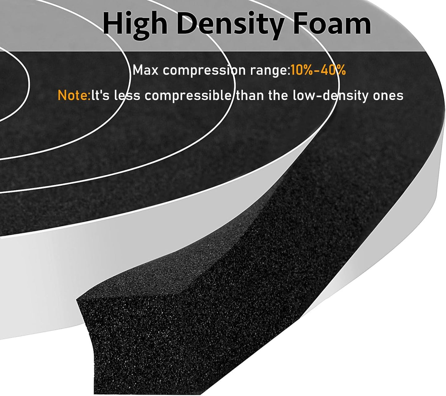 Strong Adhesive Weather Stripping, High Density Weatherproof Weather Stripping Door Seal Strip for Sliding Door, Windows,Noise-Reduction Foam Sealing Strip, White(1/2 in x 1/4 in x 13Ft) - Colors A