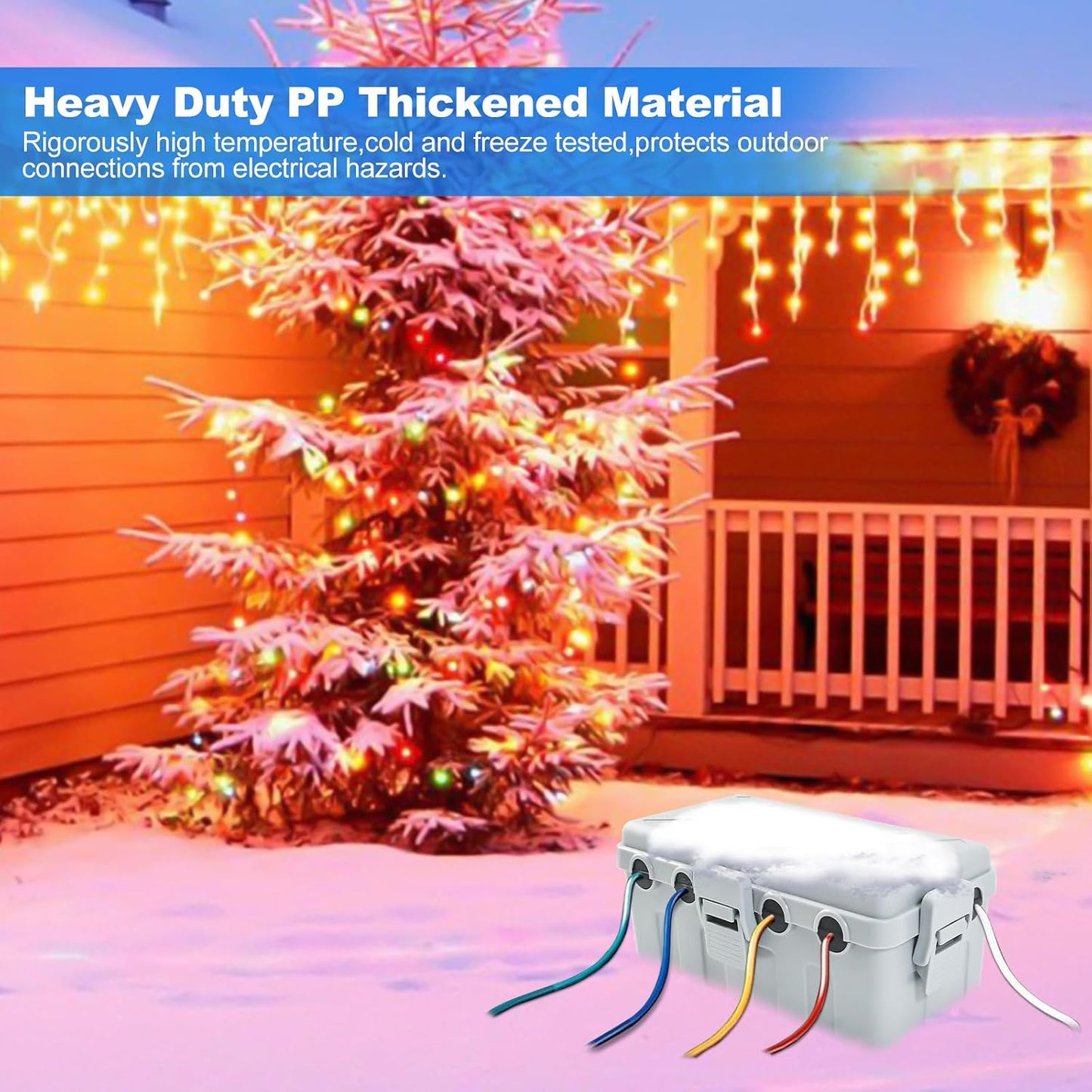 Hrensaw Large Outdoor Electrical Box(12.5x8.5x5inch),IP54 Waterproof Outdoor Outlet Covers,Weatherproof Extension Cord Covers Protect Outlet,Plug,Timer,Power Strip,Holiday Light,Green