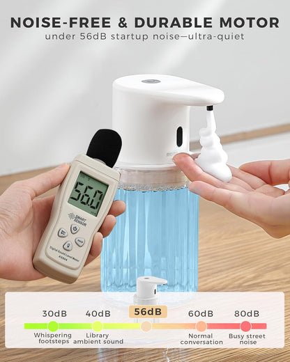 Automatic Foaming Soap Dispenser Touchless, 3 Adjustable Liquid Levels, 10oz/300ml Rechargeable, IPX7 Waterproof for Bathroom, Kitchen, Black