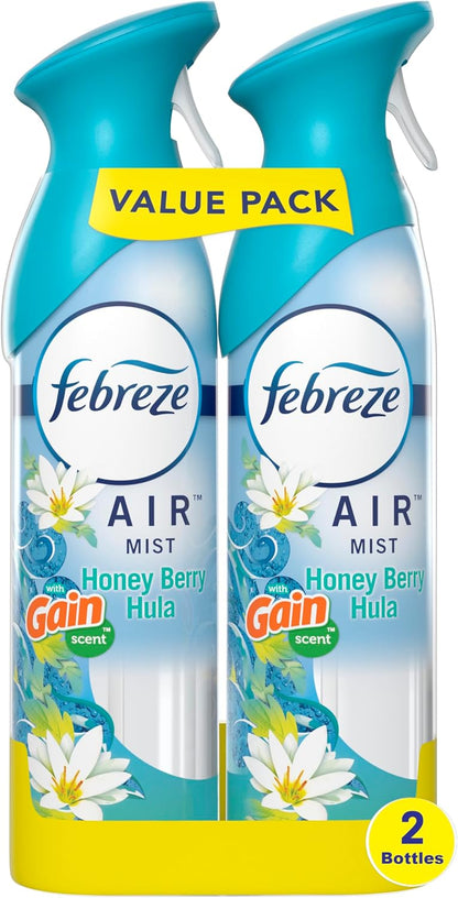 Febreze Air Mist, Air Freshener Spray, Odor Fighting Room Spray, Deodorizer for Home Bathroom Kitchen Office Apartment Dorm Room Classroom, Linen & Sky Scent, 8.1oz (Pack of 2)