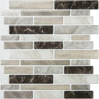 WOWSTAR 10-Sheet Peel and Stick Backsplash Tile for Kitchen, Back Splash Stick On Tiles for Kitchen Wall (Grey and Blue)