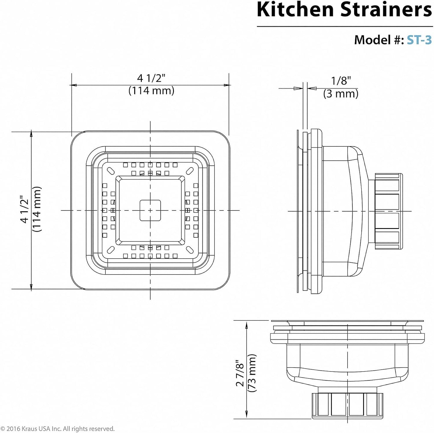 KRAUS Stainless Steel Basket Strainer, BST-1