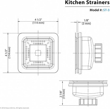 KRAUS Stainless Steel Basket Strainer, BST-1