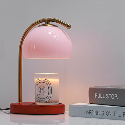 FCTWAKS Mid Century Orange Glass Candle Warmer Lamp with Timer & Dimmer, Mothers Day Birthday Gifts for Women Mom, House Warming Gifts New Home, Wax Warmer Lamp for Bedroom Decor with 2 Bulbs