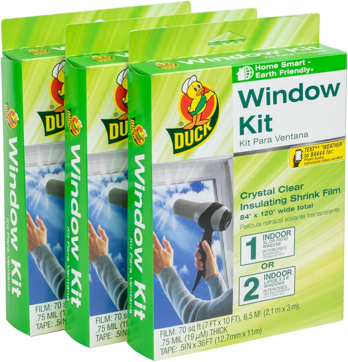 Duck 286218 Extra Large Patio Door Shrink Film Window Insulation kit, 1, Crystal Clear