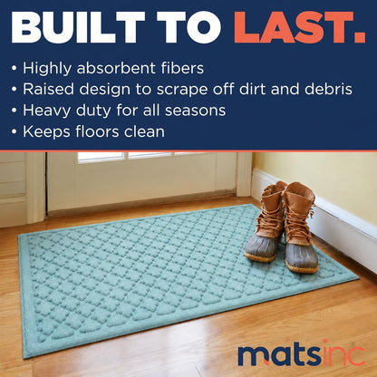 Artisan Entry Indoor Mats for Entryway, Durable & Easy to Clean Tray for Boots, Anti-Slip & Water-Resistant for Front Room, Made in The USA, 15" x 36", Blue, by Mats Inc.
