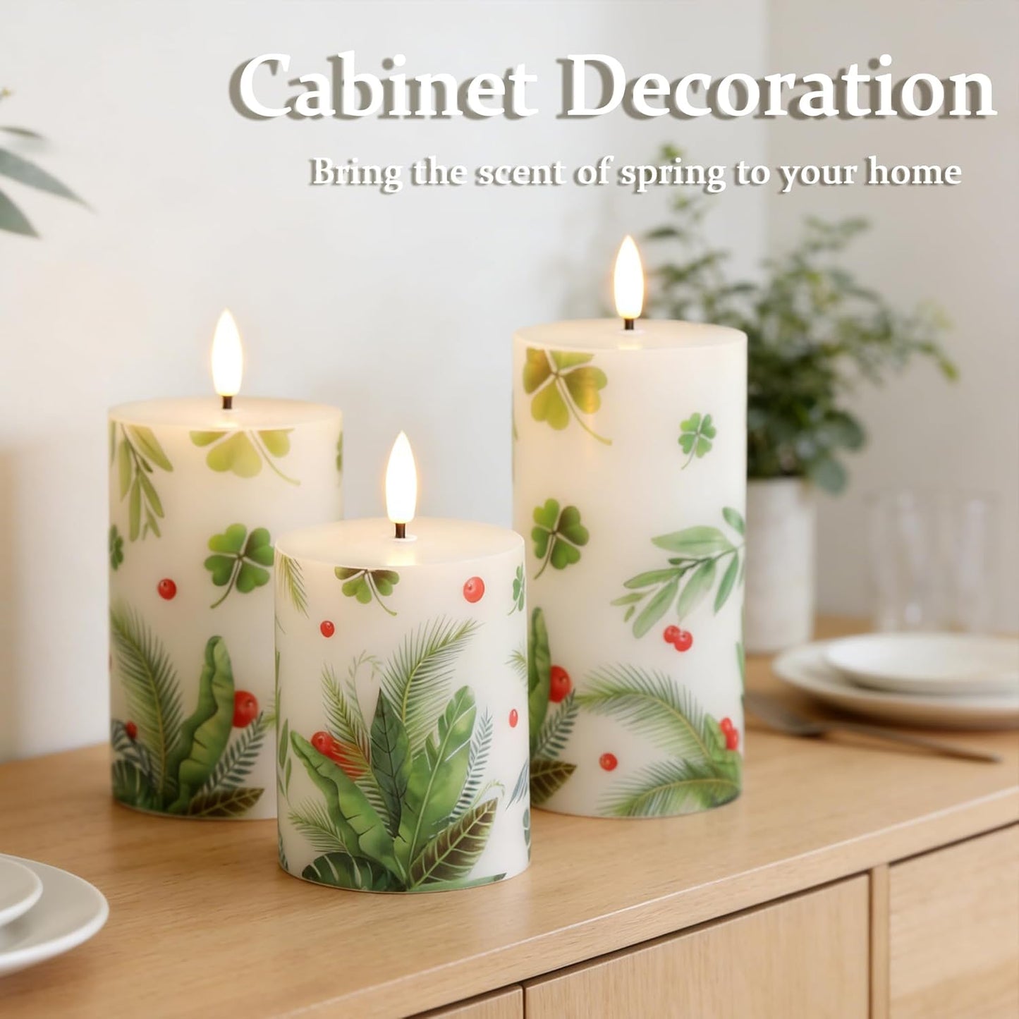 JOIONE Flameless Pillar Candles with Remote, 3 Pack Battery Operated Real Wax LED Candles, LED Candle that Perfect for Home Decorations Fireplace Table, White