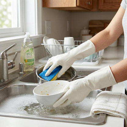 15mil Heavy Duty Reusable Nitrile Cleaning Gloves, 6 Pairs, XL | 15mil Thick, 13in Long Cuff, Non PFAS, Food Safe, Chemical Resistant, Non-Slip Grip, Latex Free