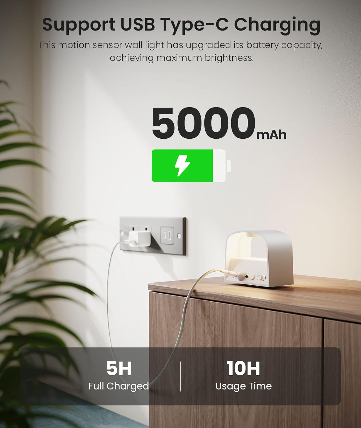 FULEN Motion Sensor Wall Light with Remote Control 3 Colors Wireless Wall Lamp LED Indoor Up and Down Wall Sconce 5000mAh Rechargeable Battery Powered Wall Lamps Brightness Adjustable, 2 Pack