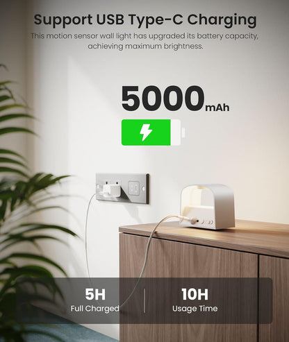 FULEN Motion Sensor Wall Light with Remote Control 3 Colors Wireless Wall Lamp LED Indoor Up and Down Wall Sconce 5000mAh Rechargeable Battery Powered Wall Lamps Brightness Adjustable, 2 Pack