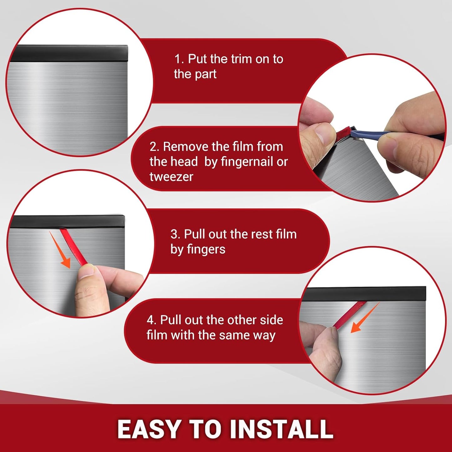 Slimline Cabinet Door Edge Protector, 3/4" Self Adhesive Peel and Stick Rubber Edge Guards, Flexible U Shaped Strips for Kitchen & Garbage Drawer Fronts, Edge Trims for Desks and Shelfves, Black, 10Ft
