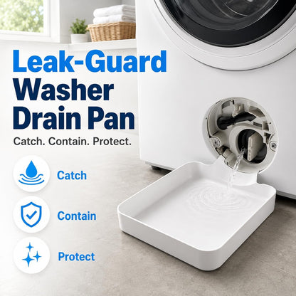 Universal Front-Load Washing Machine Drain Pan, Washer Drain Pan, Washing Machine Drainage Tray, Easy Installation for Apartments, Garages, and Rentals (drip Tray)