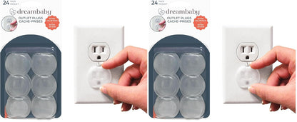 Dreambaby Plastic Baby Safety Outlet Plug Covers - 24 Pack - Outlet Covers Baby Proofing