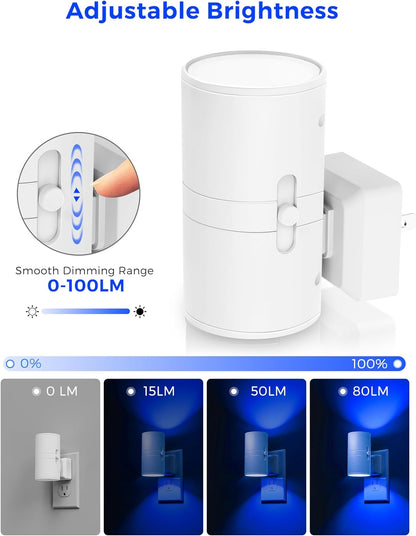 L LOHAS LED Night Light Plug in, Night Lights Plug into Wall, Light Sensor, 0-100LM Soft White 3000K, Dimmable Night Light, Modern Nightlight for Kids Bathroom Hallway Bedroom Kitchen Stairway, 2 Pack