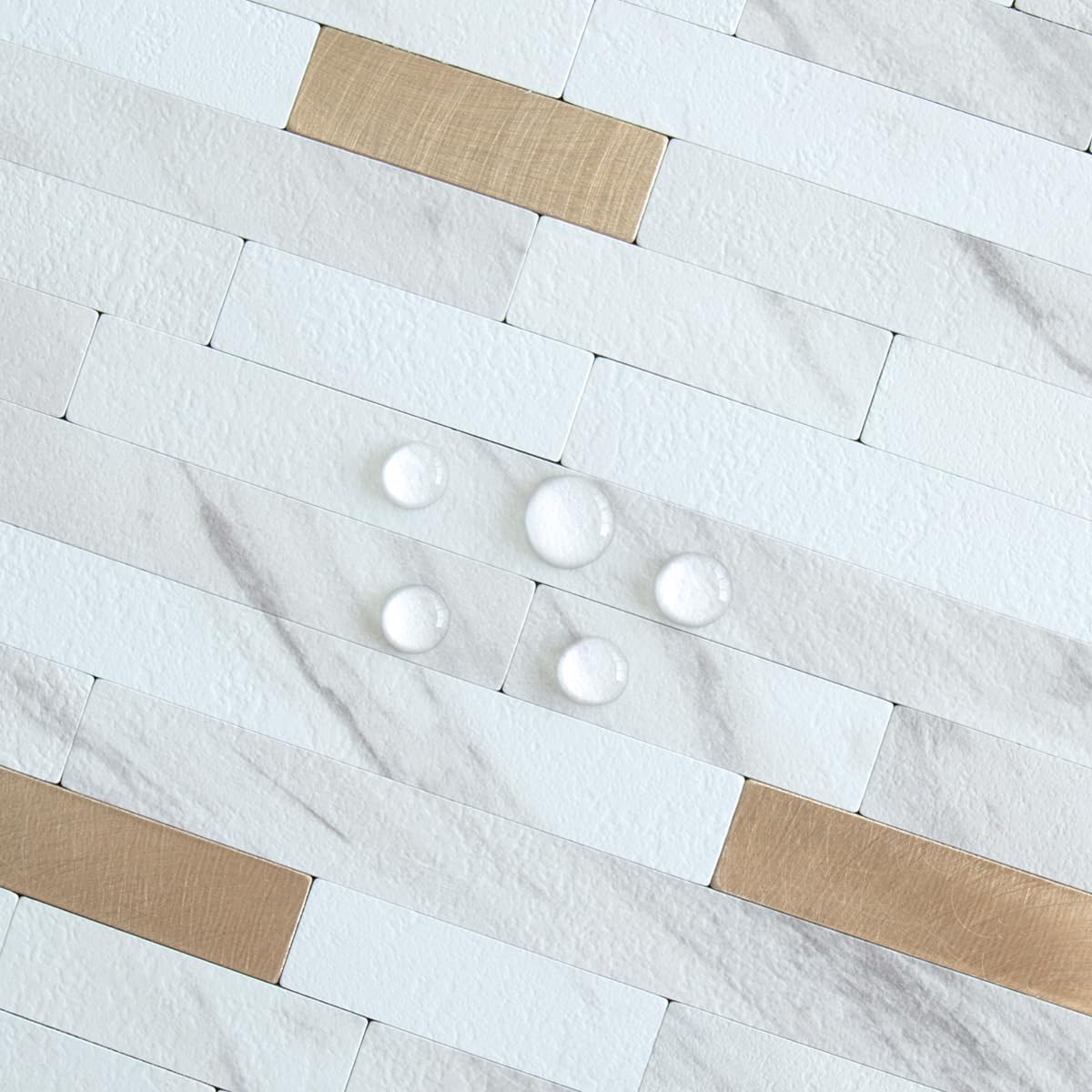 AULIGET 20 Sheets Peel and Stick Backsplash, Black & Grey Wood Look PVC Mixed Metal Stick on Backsplash Tiles for Kitchen