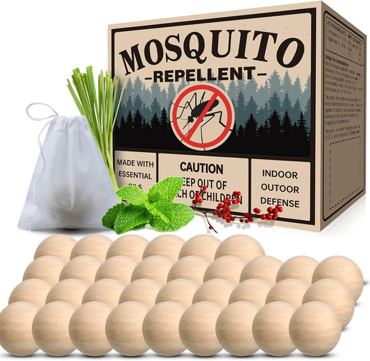 Mosquito Repellent 36 Balls – Mosquito Repellent Outdoor Patio & Indoor, Natural Mosquito Deterrent for Yard, Patio, Camping & Travel