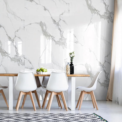 Marble Peel and Stick Waterproof Wall Paneling, 118" x 47" Carrara White Matte Finish Self-Adhesive Backsplash Tile Vinyl Wall Panel for Kitchen Bathroom Wall Decor, Covers 38.75 Sq. Ft.