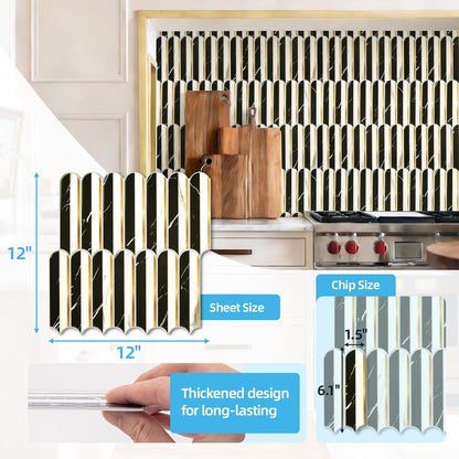 Art3d 12 x 12 Inch Heavy-Duty Peel and Stick Backsplash, Self-adhesive Wall Tiles for Kitchen Bathroom Decor, 10-Pack Dark Green