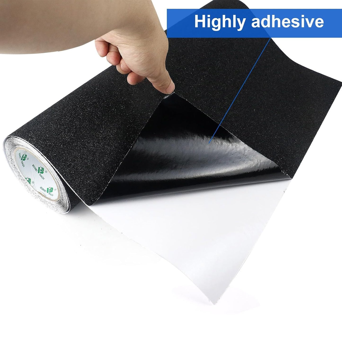 BOMEI PACK Black Anti Slip Tape, 4 Inch x 33 Foot Non-Slip Traction Grip Tape for Stairs, Waterproof Stair Treads Grip Non Slip, Non Skid Tape for Steps, Outdoor Black Grip Tape