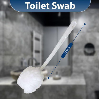 Amazon Brand | Ring King Toilet Bowl Mop for Deep Clean |Pack of 2 Long Plastic Handled Swab – 13 Inches Soft Toilet Brush for Dead Corner | Silk Scrubber for Toilet Bowl, Washbasin, Bathtub & Tiles