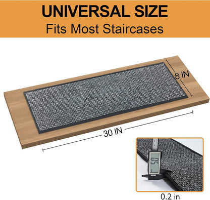Stair Treads Carpet 4 pcs for Wooden Steps with Non Slip Rubber Backing, 100% Polyester Soft Stairs Resistant Indoor Skid Runner Safety Rugs for Kids Elders and Pets 30" * 8" (Dark Gray)