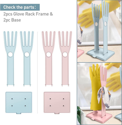 2 Piecesg Kitchen Glove Holder，Glove Dryer，dishwashing Gloves Holder，Plastic Mitten Rubber Rack，Reusable Glove Rack - Perfect for The Kitchen.