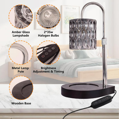 Fragrance Candle Warmer Lamp with 2 Bulbs Electric Candle Warmer with Timer & Dimmer for Home Decor