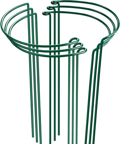 HiGift Plant Support Stakes, 6 Pack Metal Peony Cages and Supports, Garden Stakes Plant Support Cage, Large Plant Support Ring for Outdoor Indoor Snake Plant Peony Rose Flowers Vine (10" W x 15.8" H)