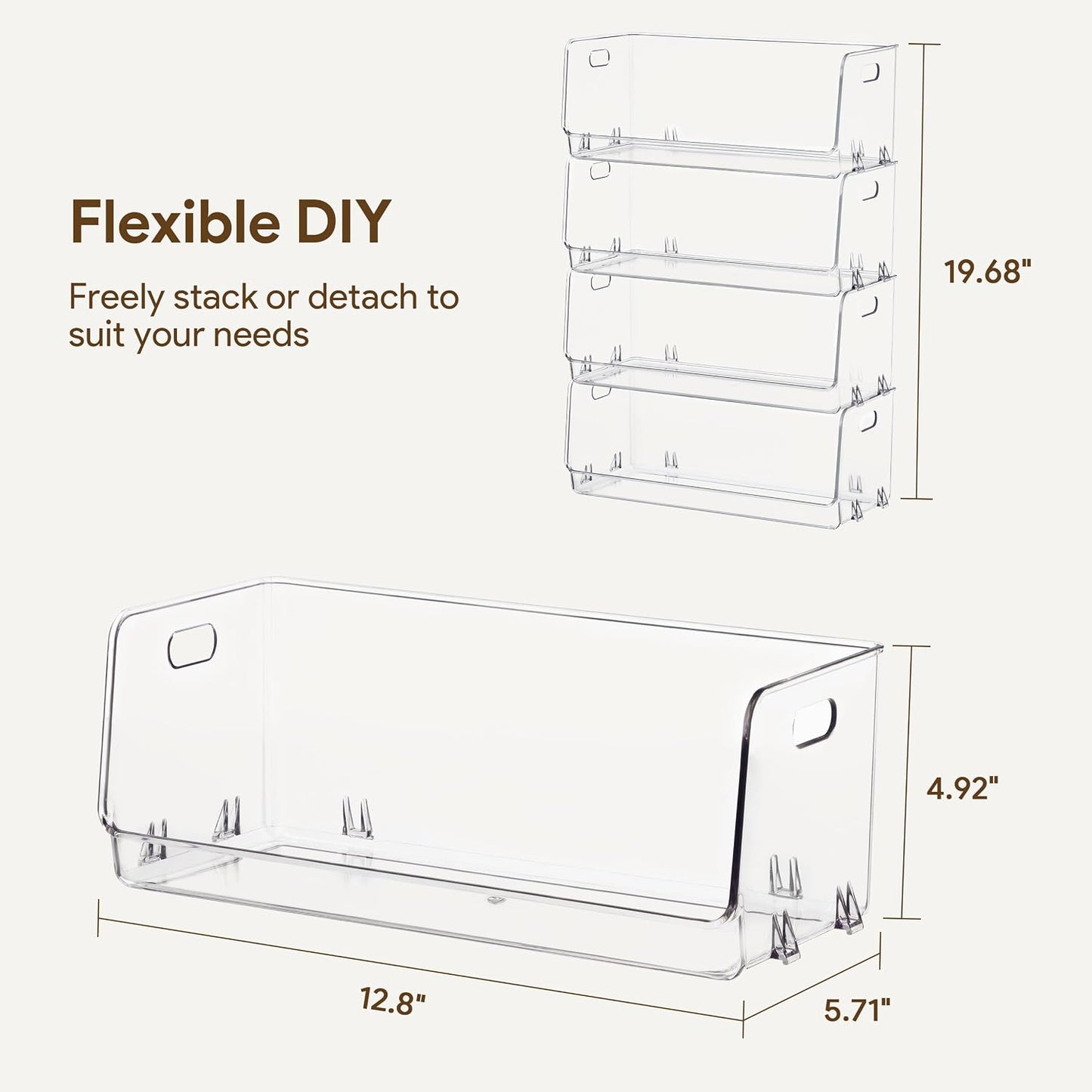 HBlife Clear Acrylic Kids Shoe Rack Baby Toddler Shoe Storage Organizer for Closet Floor Entryway Bedroom, 4 Tier Stackable Small Shoe Rack Shelf Display Stand